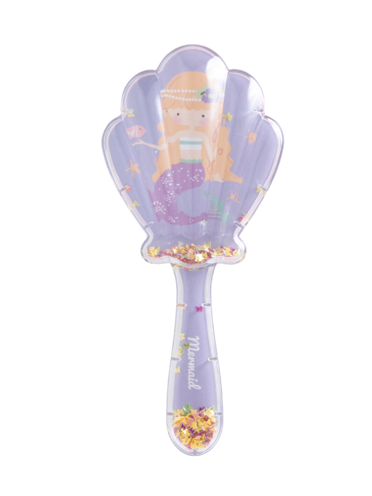 Shell-Shaped Mermaid Pattern Detangling Hairbrush (Glitter Fancy Style) - Style: 1829 IS