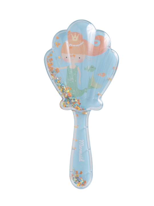 Shell-Shaped Mermaid Pattern Detangling Hairbrush (Glitter Fancy Style) - Style: 1829 IS