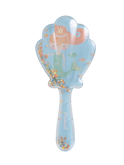 Shell-Shaped Mermaid Pattern Detangling Hairbrush (Glitter Fancy Style) - Style: 1829 IS