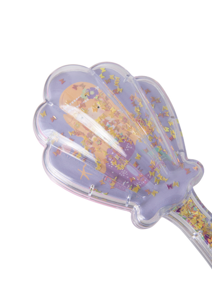 Shell-Shaped Mermaid Pattern Detangling Hairbrush (Glitter Fancy Style) - Style: 1829 IS