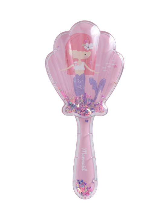 Shell-Shaped Mermaid Pattern Detangling Hairbrush (Glitter Fancy Style) - Style: 1829 IS
