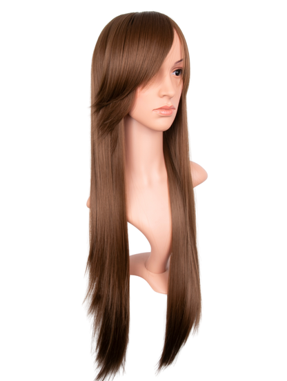 Long Straight With Side Fringe Full Head Wig