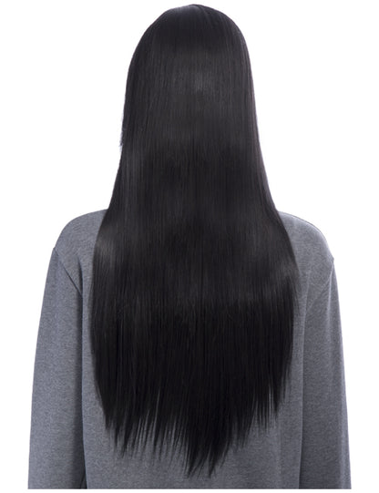 Long Straight With Side Fringe Full Head Wig