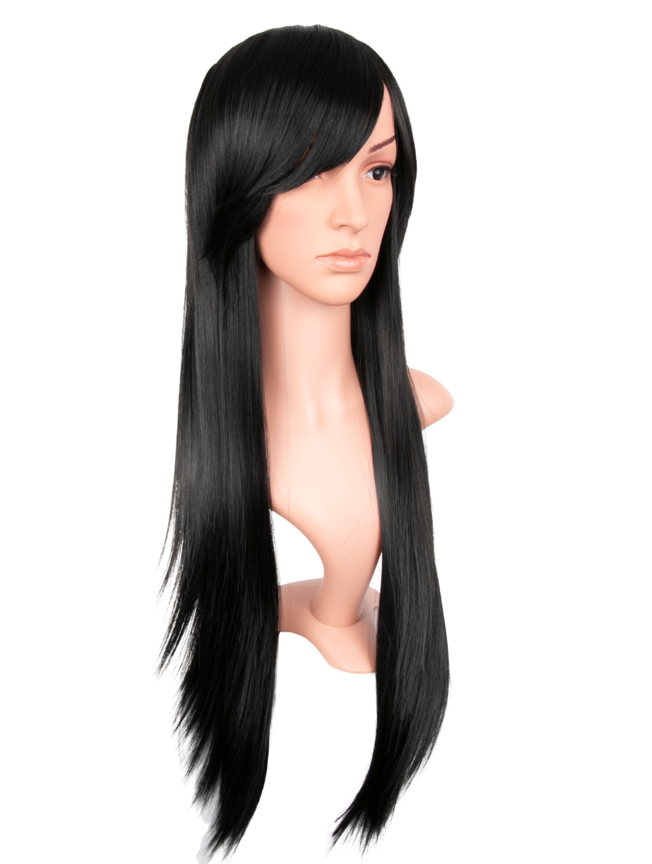 Long Straight With Side Fringe Full Head Wig