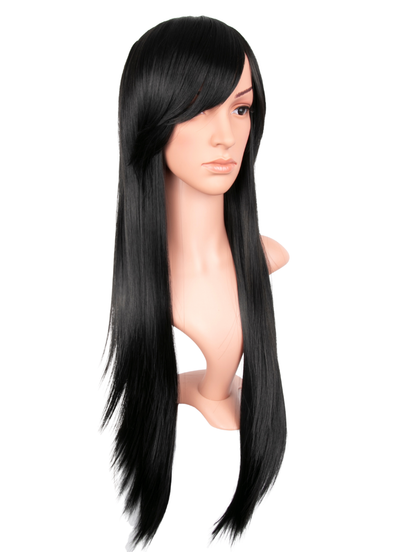 Long Straight With Side Fringe Full Head Wig