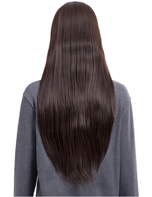 Long Straight With Side Fringe Full Head Wig