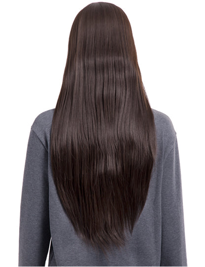 Long Straight With Side Fringe Full Head Wig