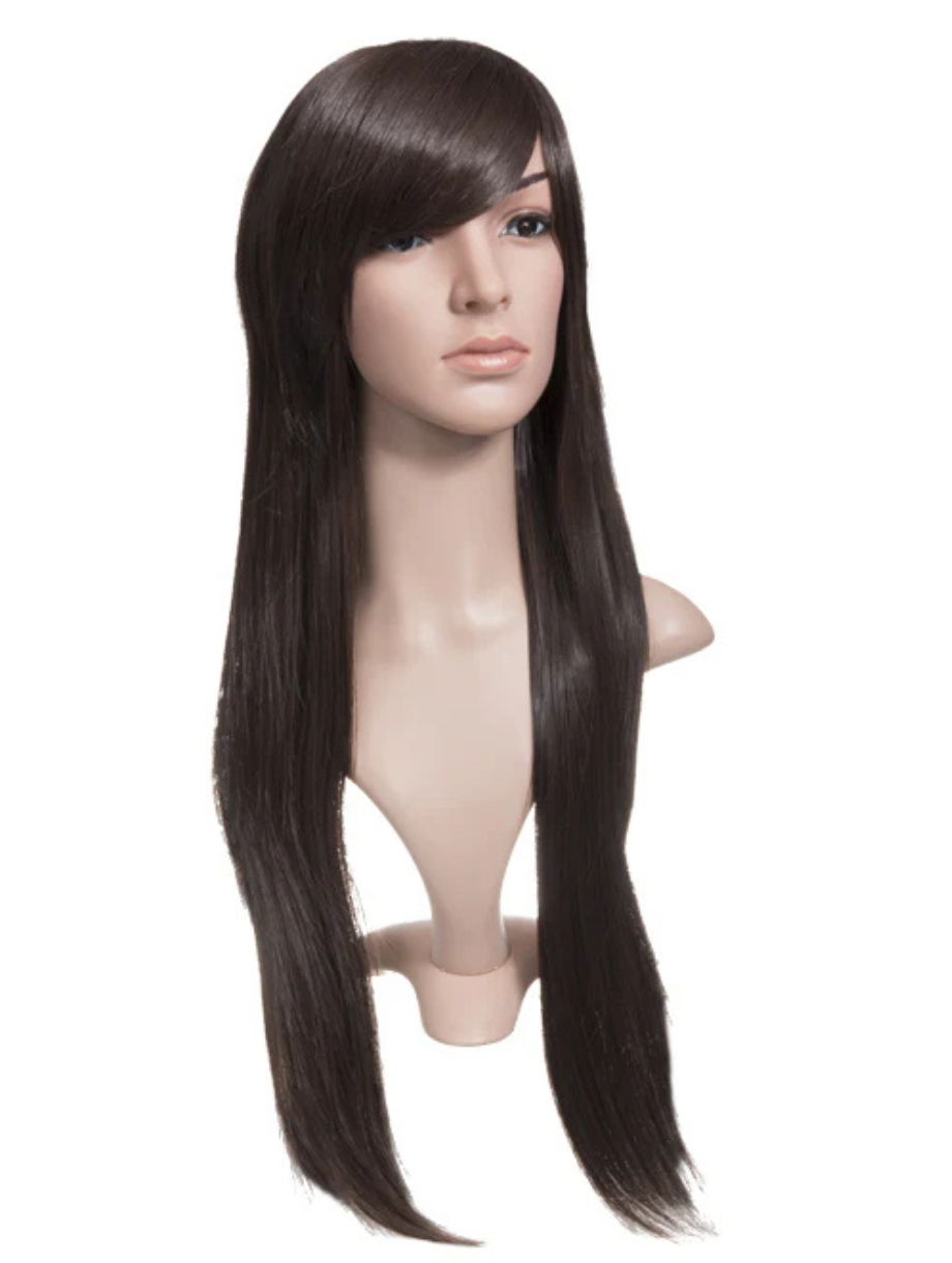 Long Straight With Side Fringe Full Head Wig