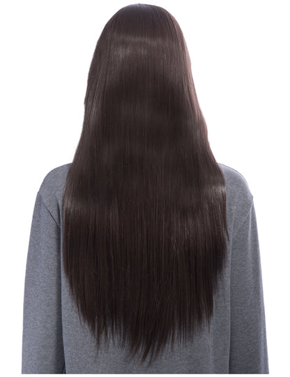 Long Straight With Side Fringe Full Head Wig