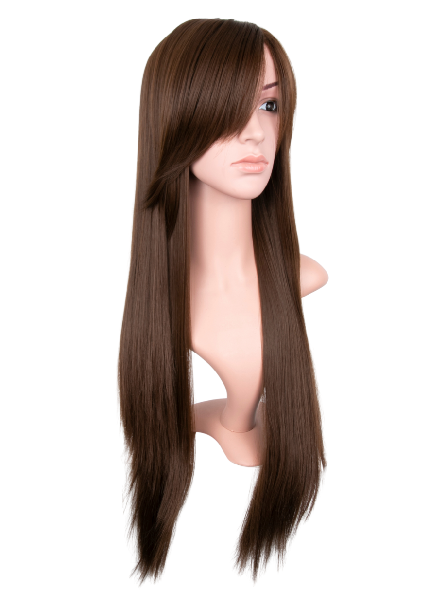 Long Straight With Side Fringe Full Head Wig