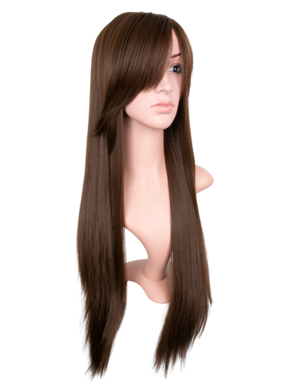 Long Straight With Side Fringe Full Head Wig