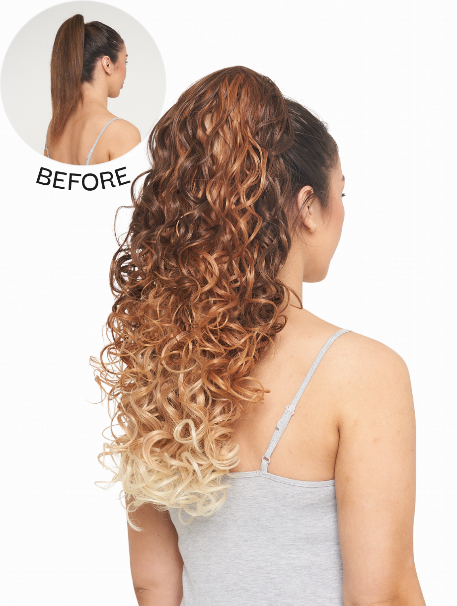 Claw Clip or Drawstring Curly Style Ponytail - Charlotte
