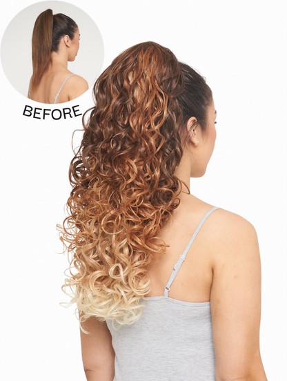 Claw Clip or Drawstring Curly Style Ponytail - Charlotte