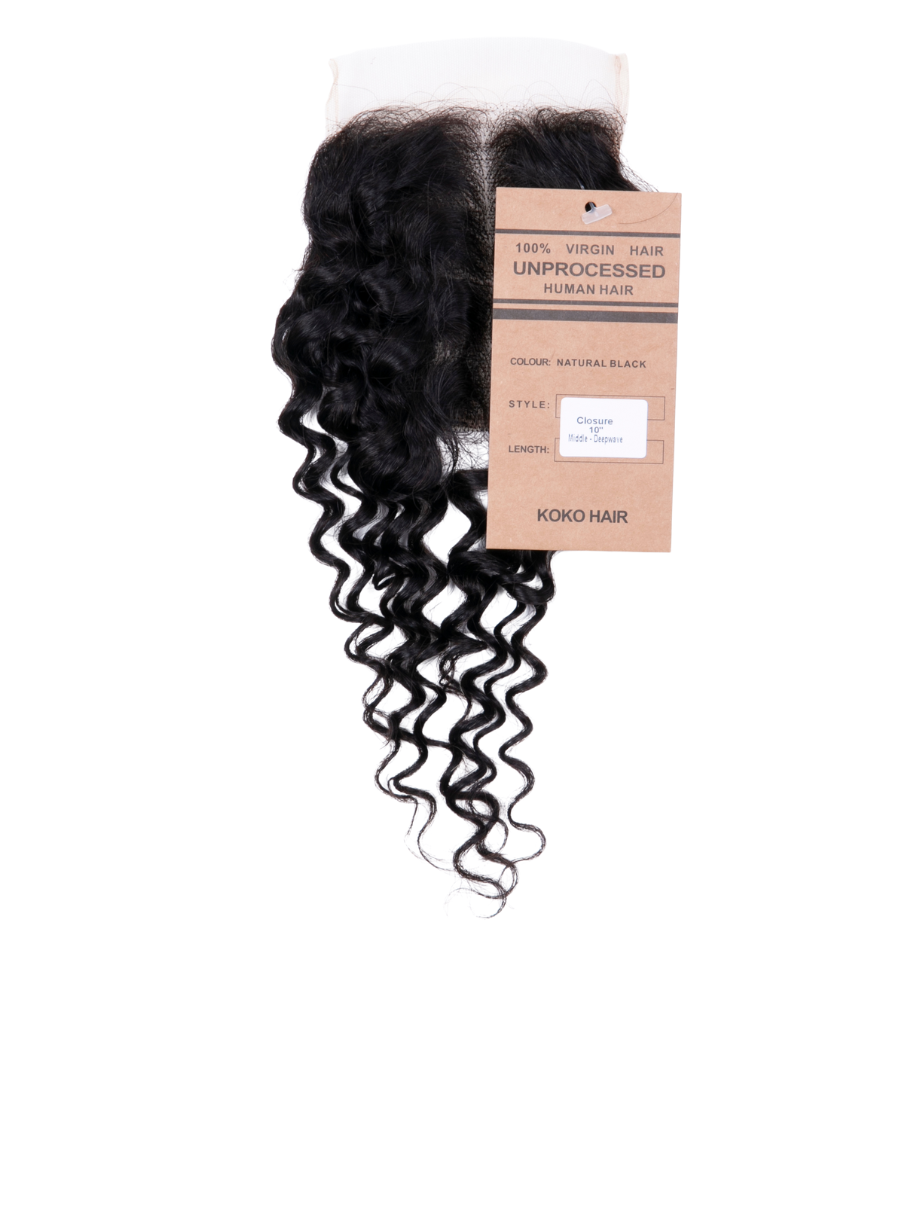 Deep Wave Indian Human Hair Lace Closure