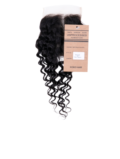 Deep Wave Indian Human Hair Lace Closure