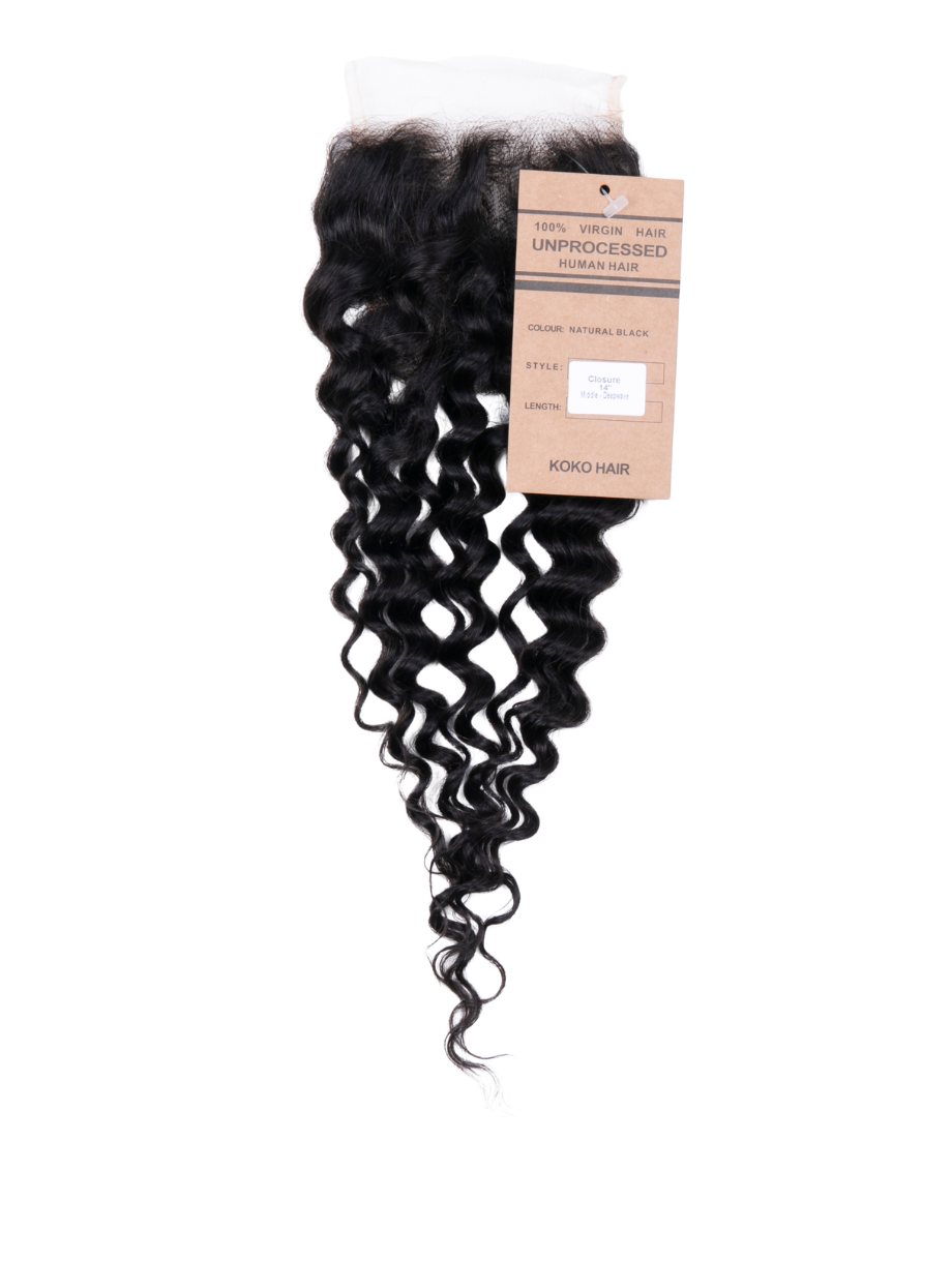 Deep Wave Indian Human Hair Lace Closure