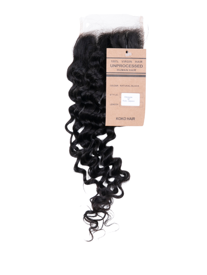 Deep Wave Indian Human Hair Lace Closure