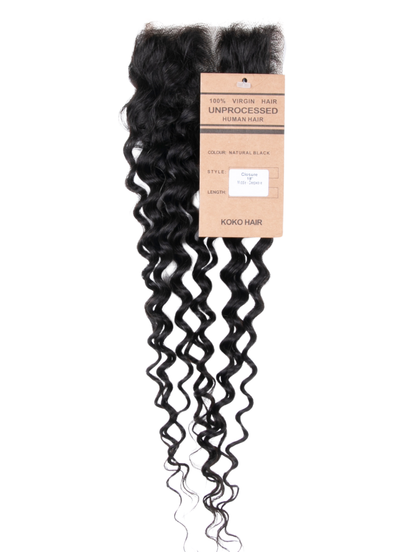 Deep Wave Indian Human Hair Lace Closure