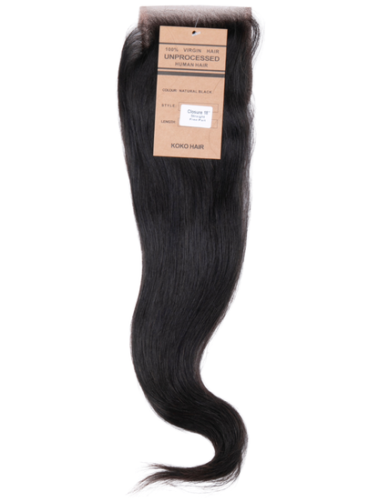 Straight Indian Human Hair Lace Closure