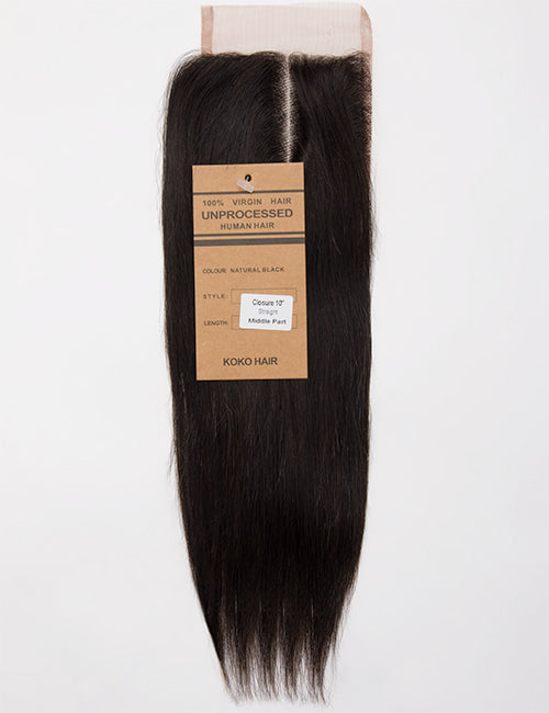 Straight Indian Human Hair Lace Closure