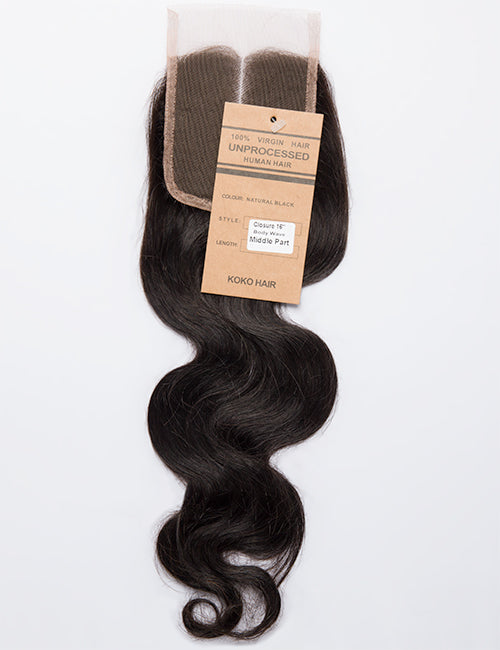 Body Wave Indian Human Hair Lace Closure