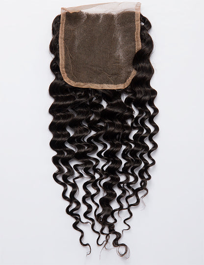 Deep Wave Indian Human Hair Lace Closure