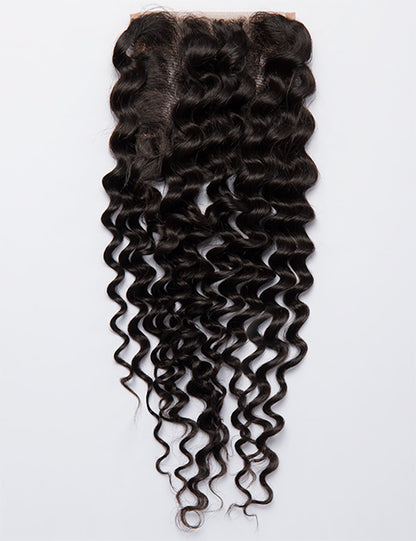 Deep Wave Indian Human Hair Lace Closure