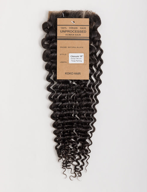 Deep Wave Indian Human Hair Lace Closure