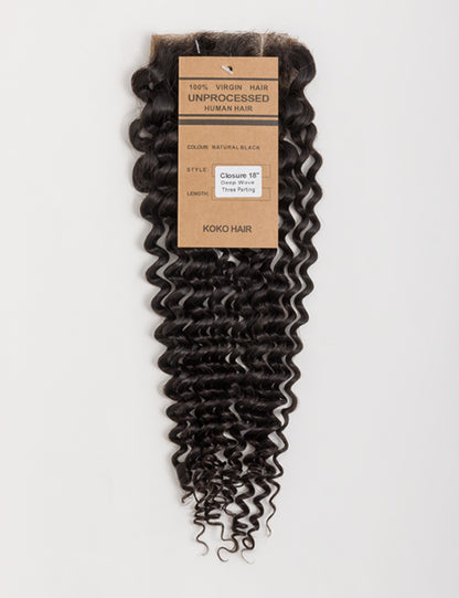 Deep Wave Indian Human Hair Lace Closure