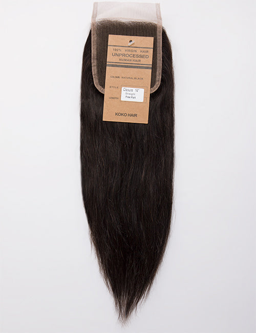 Straight Indian Human Hair Lace Closure