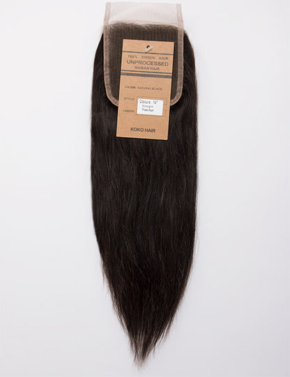 Straight Indian Human Hair Lace Closure