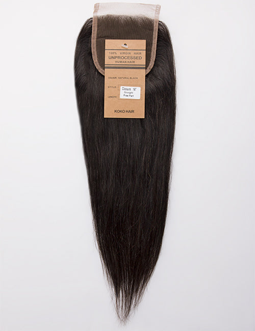 Straight Indian Human Hair Lace Closure