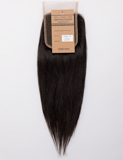 Straight Indian Human Hair Lace Closure