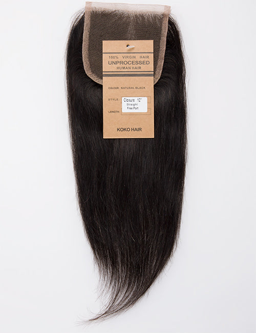 Straight Indian Human Hair Lace Closure