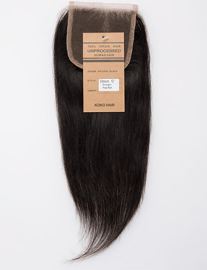 Straight Indian Human Hair Lace Closure