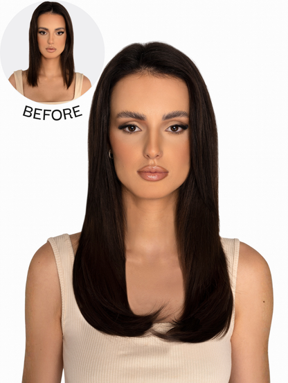 One Piece 18" Straight Synthetic Clip in Hair Extensions - Dolce