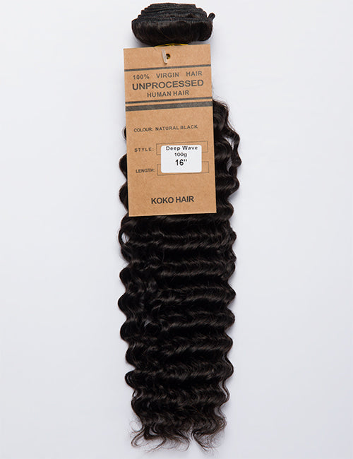 Deep Wave Bundle 100g Virgin India Human Hair Weave Extensions