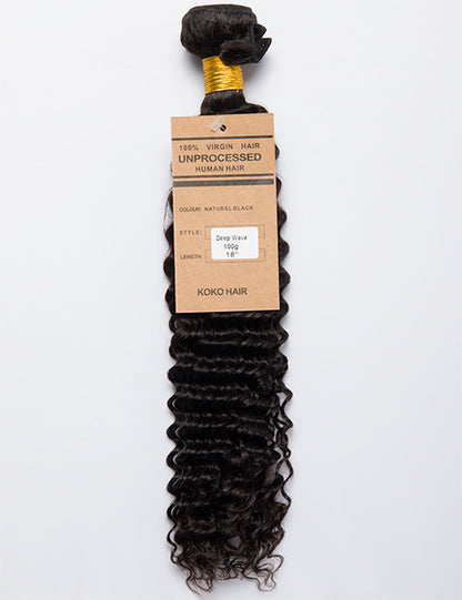 Deep Wave Bundle 100g Virgin India Human Hair Weave Extensions