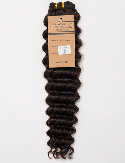 Deep Wave Bundle 100g Virgin India Human Hair Weave Extensions