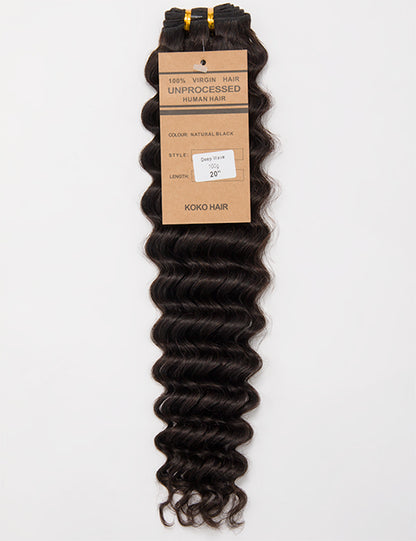 Deep Wave Bundle 100g Virgin India Human Hair Weave Extensions