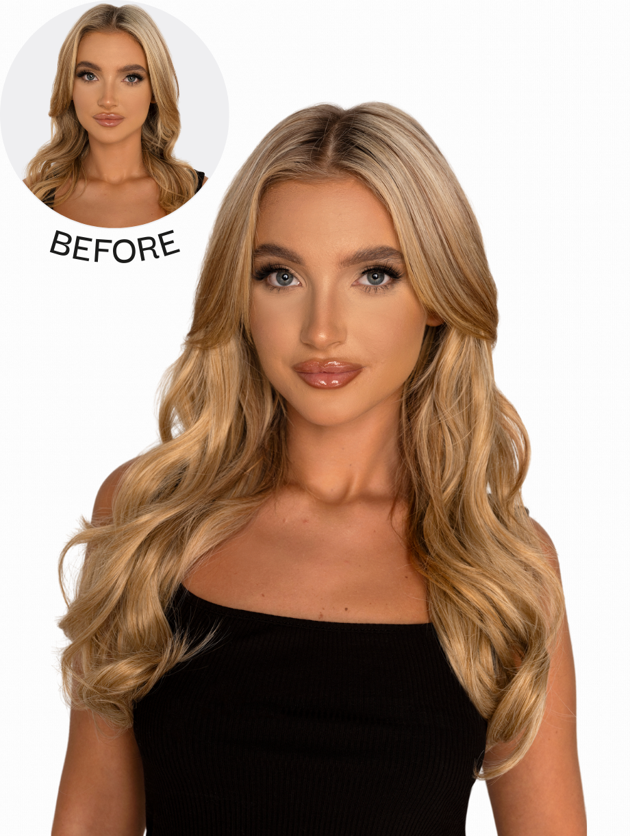 One Piece 16" Curly Synthetic Clip in Hair Extensions - G0003