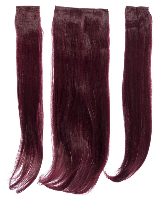 Three Pieces 24" Straight Synthetic Clip in Hair Extensions - G3STR