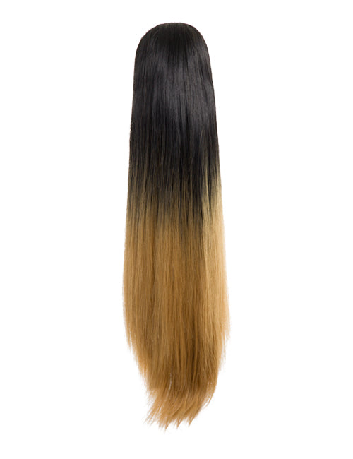 Straight 22" Dip Dye Claw Clip Synthetic Hair Ponytail - G128