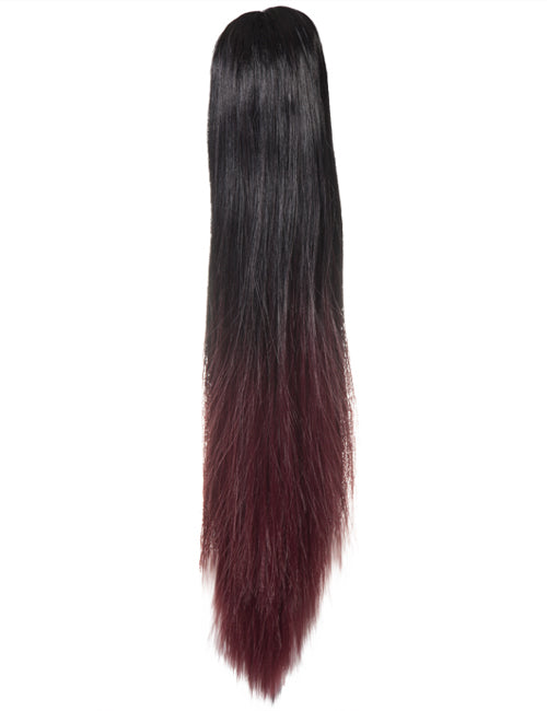 Straight 22" Dip Dye Claw Clip Synthetic Hair Ponytail - G128