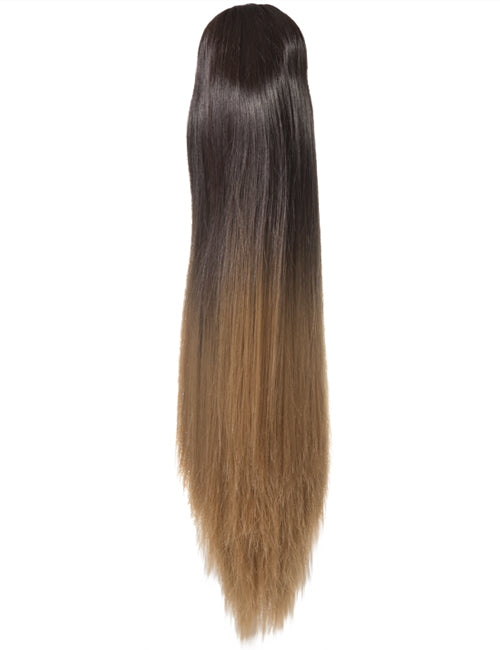 Straight 22" Dip Dye Claw Clip Synthetic Hair Ponytail - G128