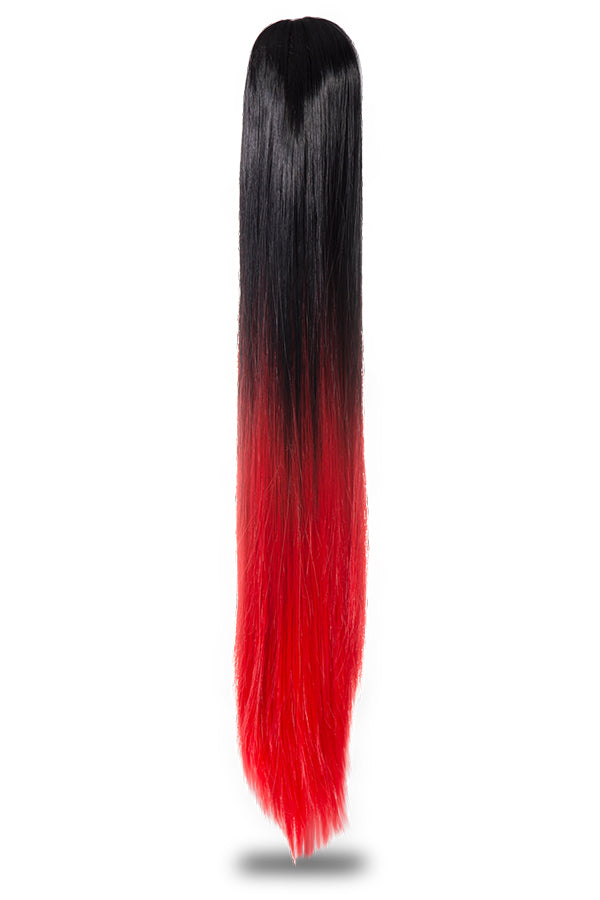 Straight 22" Dip Dye Claw Clip Synthetic Hair Ponytail - G128