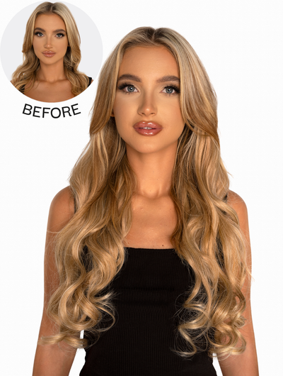 One Piece 20" Curly Synthetic Clip In Hair Extensions - G1C
