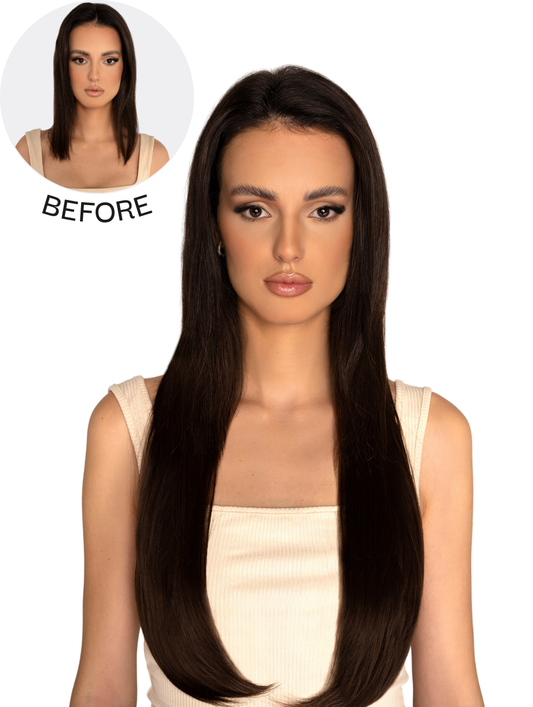 One Piece 24" Straight Synthetic Clip In Hair Extensions - G1STR