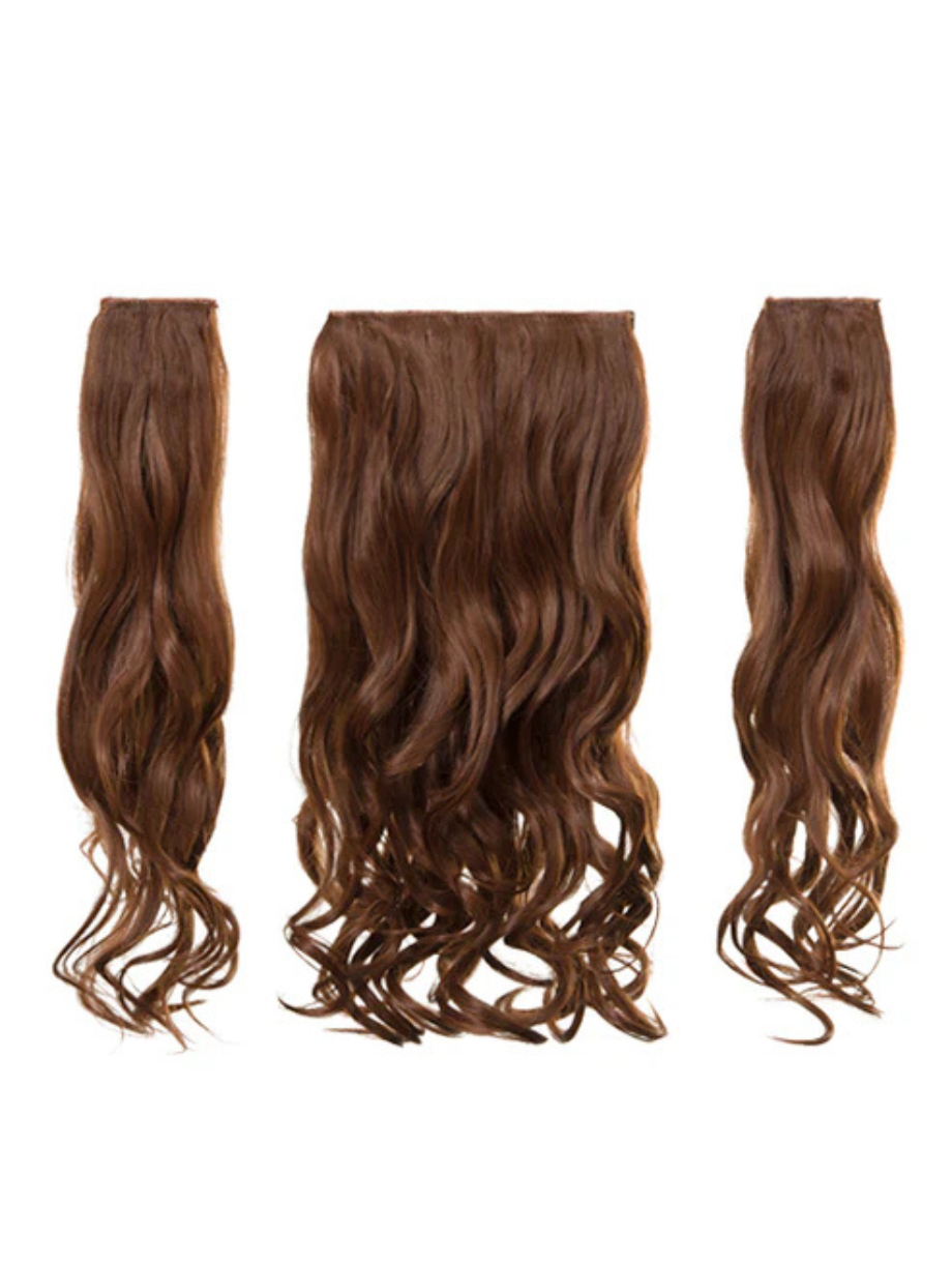 Glamorous – 3 wefts 20″ Synthetic Curly Clip-In Hair Extension