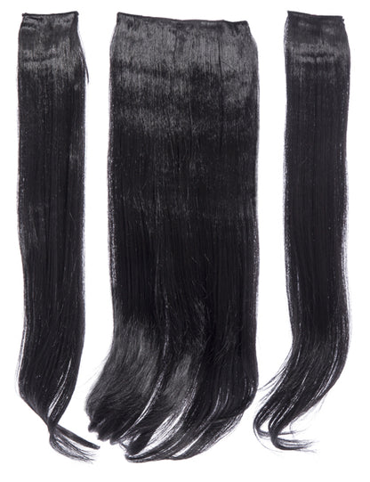Three Pieces 24" Straight Synthetic Clip in Hair Extensions - G3STR